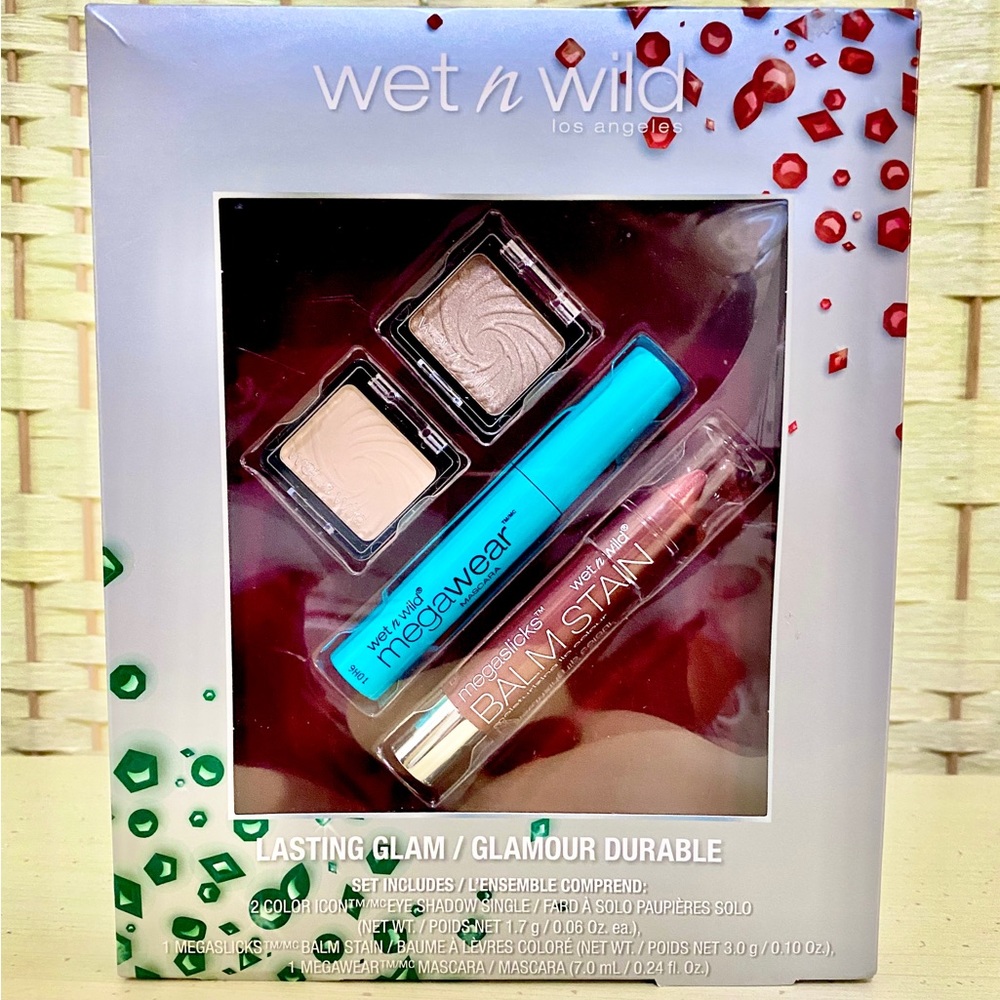 NIB Wet N Wild Set 2 Neutral Shadows Megawear Mascara Lip Color
